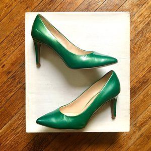 Nine West Jade Green Patent Party Work Pumps Heels